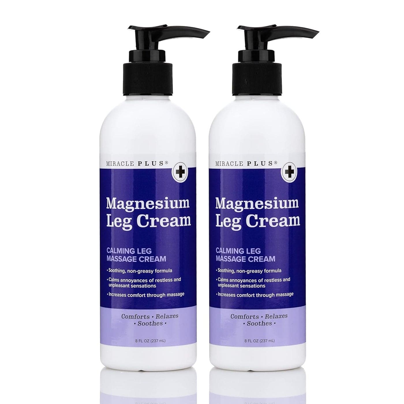 Miracle Plus Magnesium Cream For Leg Relief Magnesium Lotion Calming Leg Cream Herbal Moisturizer Topical Body Butter Soothes Calms Sensations Itching Shaking 2pc