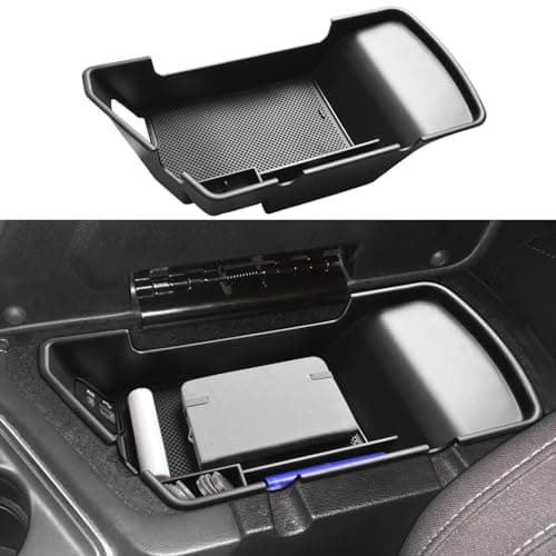 HGWEI Center Console Organizer Tray Compatible with Dodge Challenger 20152023 Interior Accessories ABS Armrest Storage Box Compartment Secondary Insert Tray