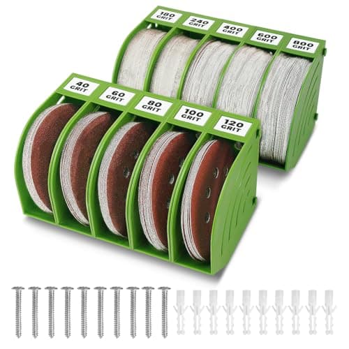 5 Inch Professional Sanding Discs Storage Bins 10 Bins Set for Efficient Organization Offset SnapOn Connection Grit Classification SpaceSaving Design and Versatile Application Green