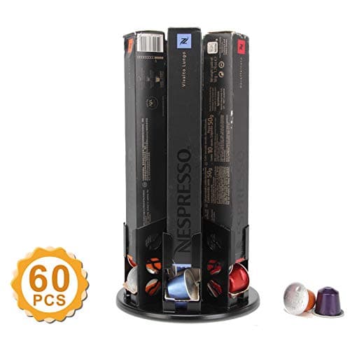 FlagShip Nespresso Originalline Pod Holders Nespresso Capsules Dispenser Holder Storage Stand Carousel Capsules Rack (60 Pods)