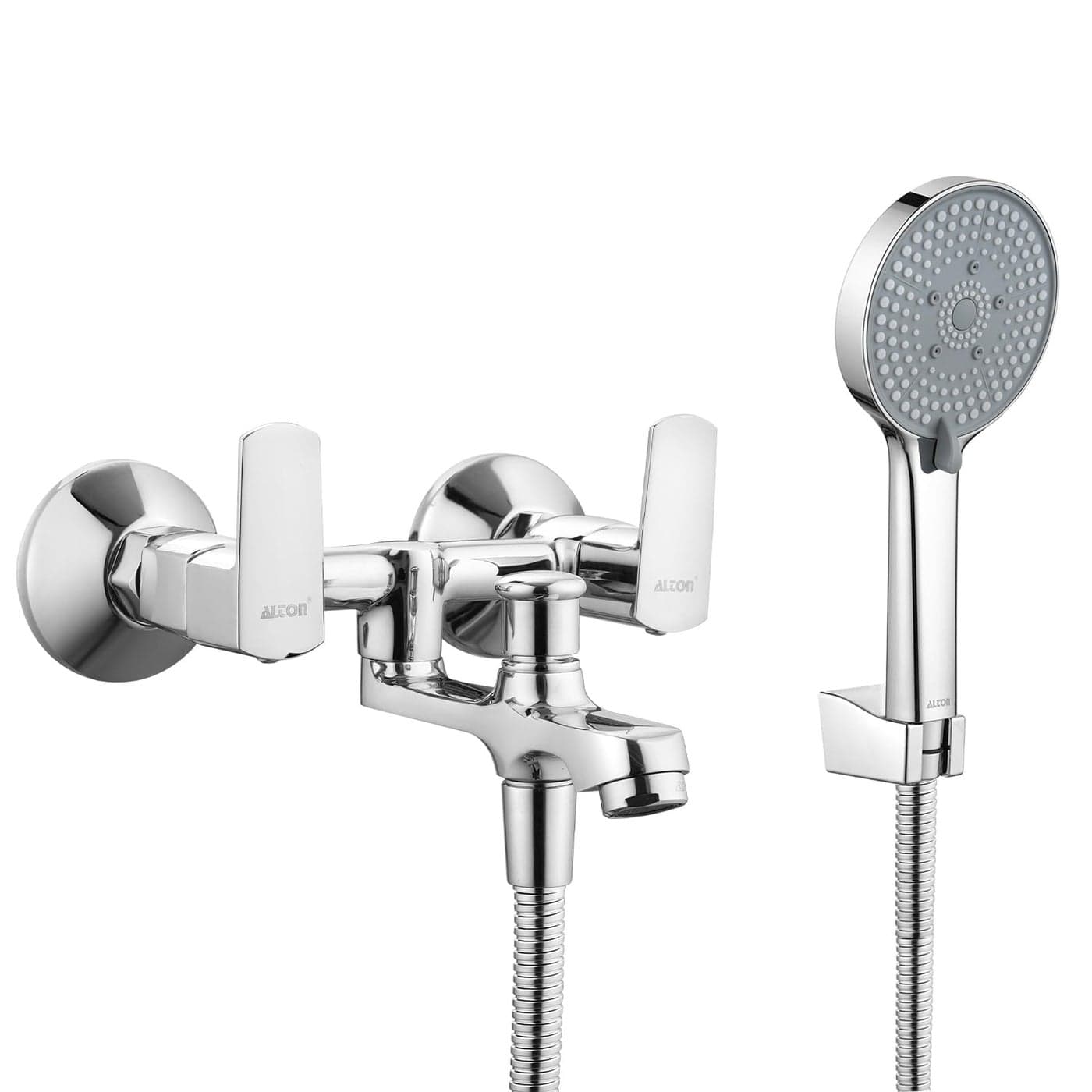 ALTON QDRL5900 Brass Wall Mixer With 5Function Hand Shower 15 Meter Tube Chrome Finish