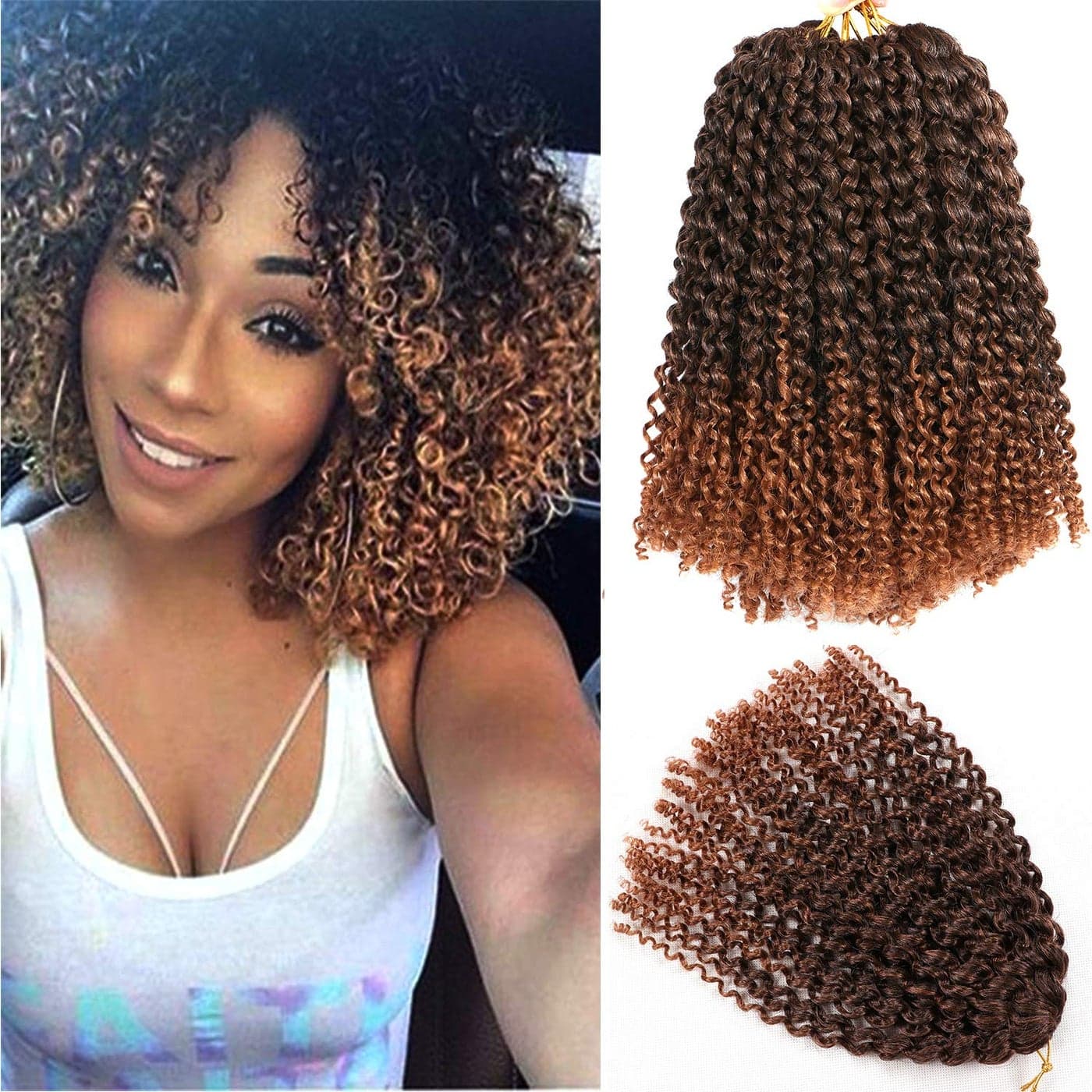 10 Inch Short Passion Twist Hair 8 Bundles Kinky Curly Crochet Hair for Black Women Curly Braiding Hair Crochet Braids Hair 8Bundles10 Inch 1B30