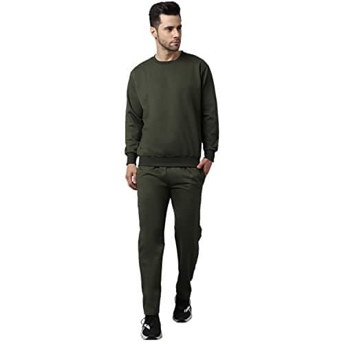 MACK JONNEY Fleece Solid Olive Tracksuit for Men-OLIVE_SW_RN_LOWER_02-S-V48