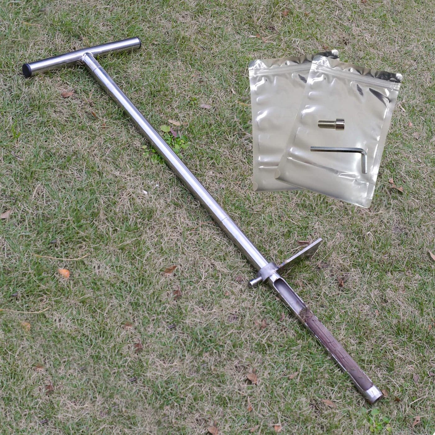 36 Soil Probe Stainless Steel Soil Sampler Probe with Foot Pedal and Reusable Sample Bags Soil Test Kits for Lawn Plant Garden Farm Soil Sampling