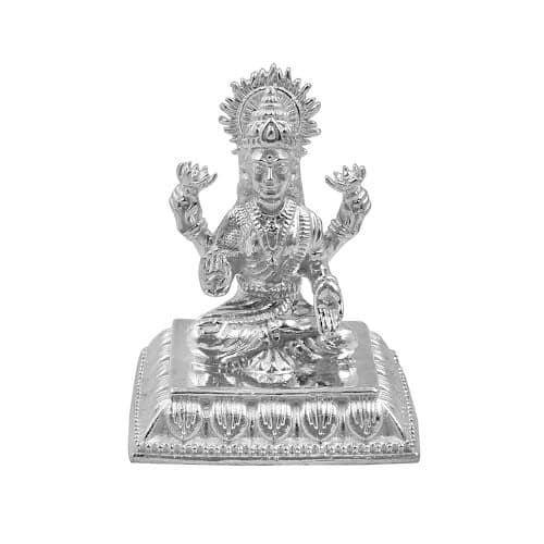 MAA SILVER Pure Silver Laxmi Lakshmi ji BIS Hallmarked Solid Idol/Murti with Square Paat Perfect for Gifting & Pooja Use (925 Purity)(50 Grams Silver)