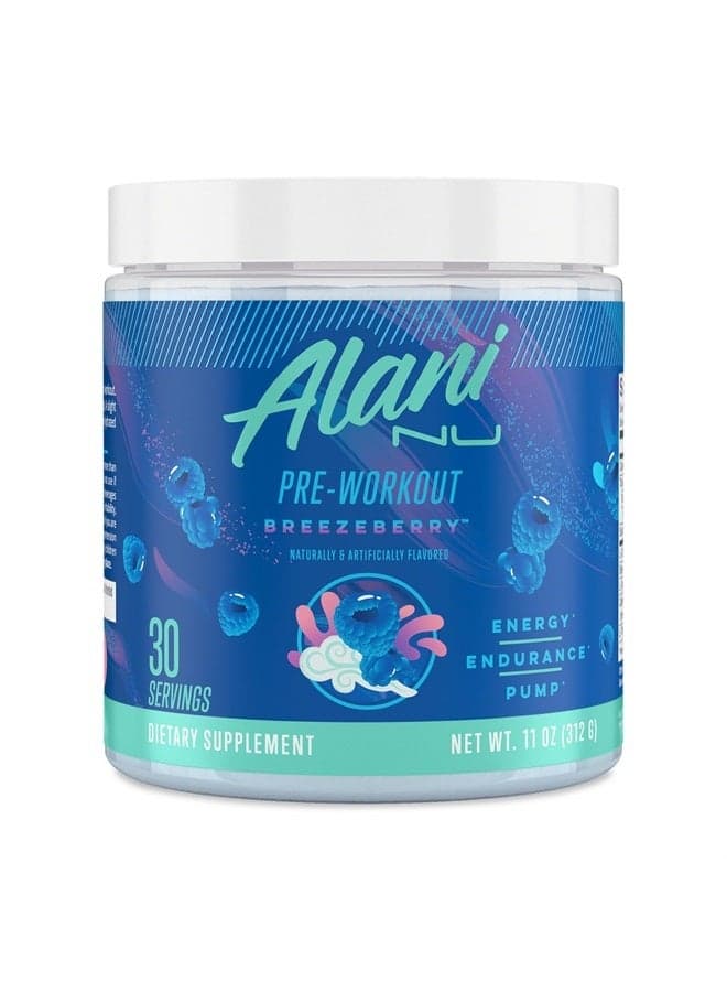 Pre Workout Powder | Amino Energy Boost | Endurance Supplement | Sugar Free | 200mg Caffeine | L-Theanine, Beta-Alanine, Citrulline | 30 Servings (Breezeberry)