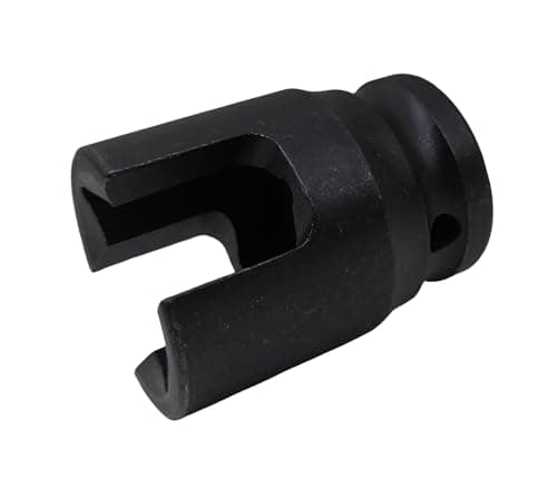 JXHONG 1/2-Inch Drive Multi-Purpose Lineman Socket, Fits 3/4" 4-Point Square Nuts, with 9/16" Slot for Eye Bolt/J-hooks/Hot-line Clamps/Grounding-Clamps, Heat Treated Cr-V Alloy Steel