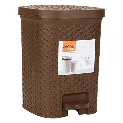 Jaypee Plus Dispose all Square Dustbin with Removable Plastic Bucket Garbage Bin Trash Can Pedal Waste Bin Square Shape Dustbin For Home Kitchen Bathroom Office 7 Litre Brown