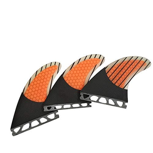 UPSURF Surfboard fins Single Tab G7/G5 Honeycomb+Carbon+Fiberglass Tri fins (Orange G7)