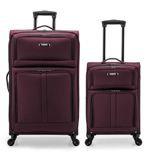 U.S. Traveler Anzio Softside Expandable Spinner Luggage, Burgundy, 2-Piece Set (22/30)