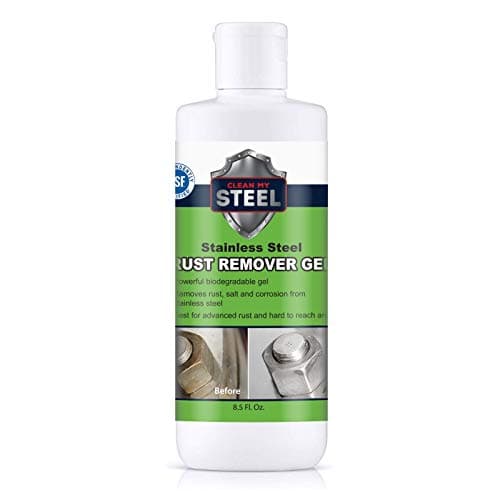 Heavy-Duty Industrial Use Rust Stain Remover for Metal Surfaces Including Stainless Steel. Metal Cleaner Gel Needs No Scrubbing, Simply Apply and Rinse off (8.5 oz)