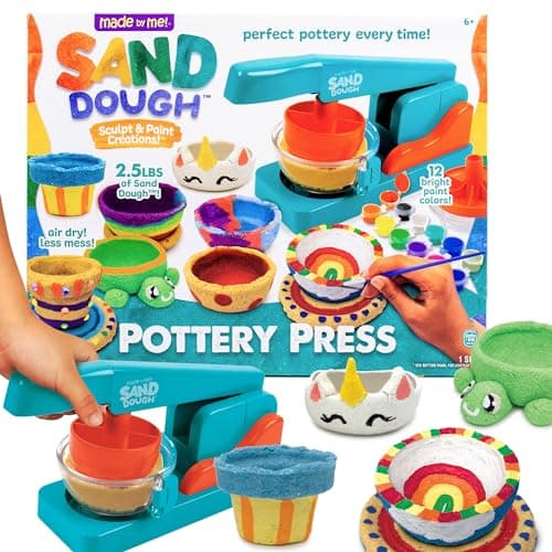 Made By Me Sand Dough Sculpt Paint Creations Pottery Press Sand Dough Bowl Kit Paint Create Your Own Pottery MessFree Pottery Kit for Kids Great Arts Craft Activity for Ages 6 7 8 9