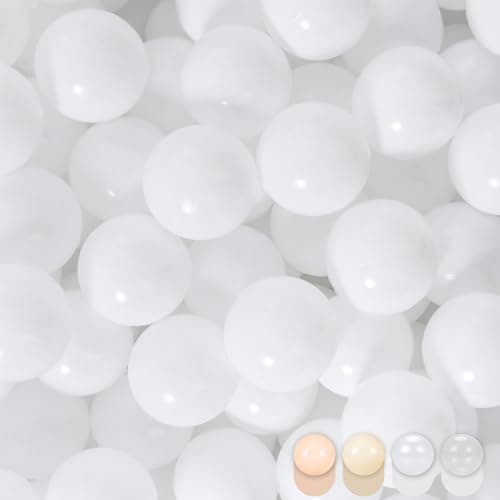 STARBOLO Ball Pit Balls 275inches Crush Proof Plastic Childrens Toy Balls Macaron Ocean Balls for Birthday Party Games Pool White