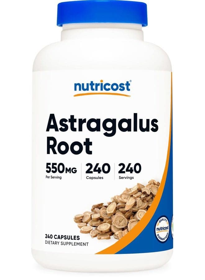 Astragalus Capsules 550mg, 240 Vegetarian Capsules - Non-GMO and Gluten Free