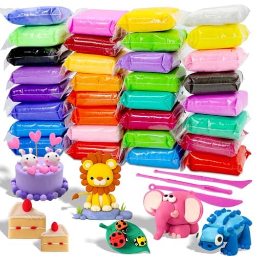 MuseLuxe Air Dry Clay 32 Colors Modeling Clay Kit with 3 Sculpting ToolsSafe NonToxicDIY Magic Gifts Toys for BoysGirlsKids