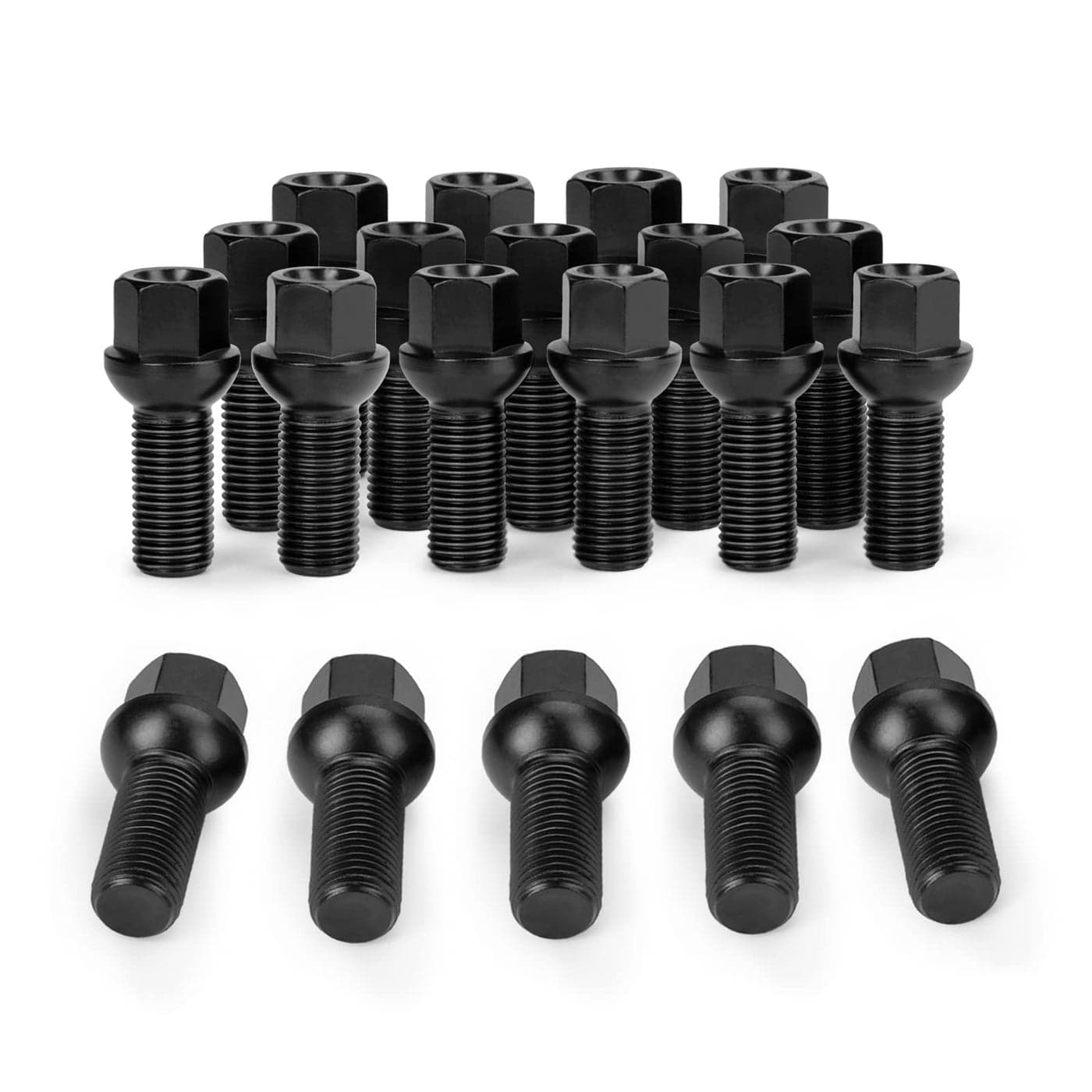 M14x15 OEM Lug Bolts 20PCS 14mmx15 28mm Shank Length Ball Seat Factory Wheel Lug Bolts Compatible with TT Allroad Quattro A3 A4 A6 A8 S4 S6 S8 Jetta Golf Tiguan Passat Corrado GTI