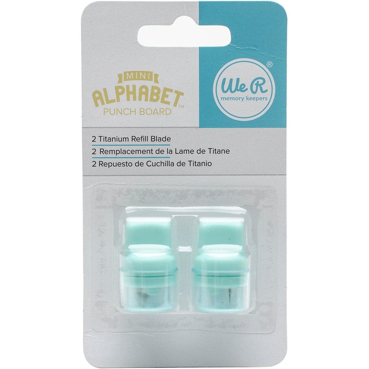 We R Memory Keepers Mini Alphabet Blades Accessories for Punch Boards 2 Piece Blue Punches Paper Punch Tool Hole Punch Use with Punch Board Replacement Blades Alphabet Punch Board