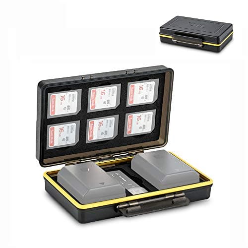 JJC Camera Battery Case Organizer Holder Fits for Canon LPE6 LPE8 LPE12 LPE17 NB13L Nikon ENEL15 ENEL14 Fujifilm NPW126 NPW126S NP95 Sony NPFZ100 NPFW50 NPBX1 Olympus BLS5 BLN1