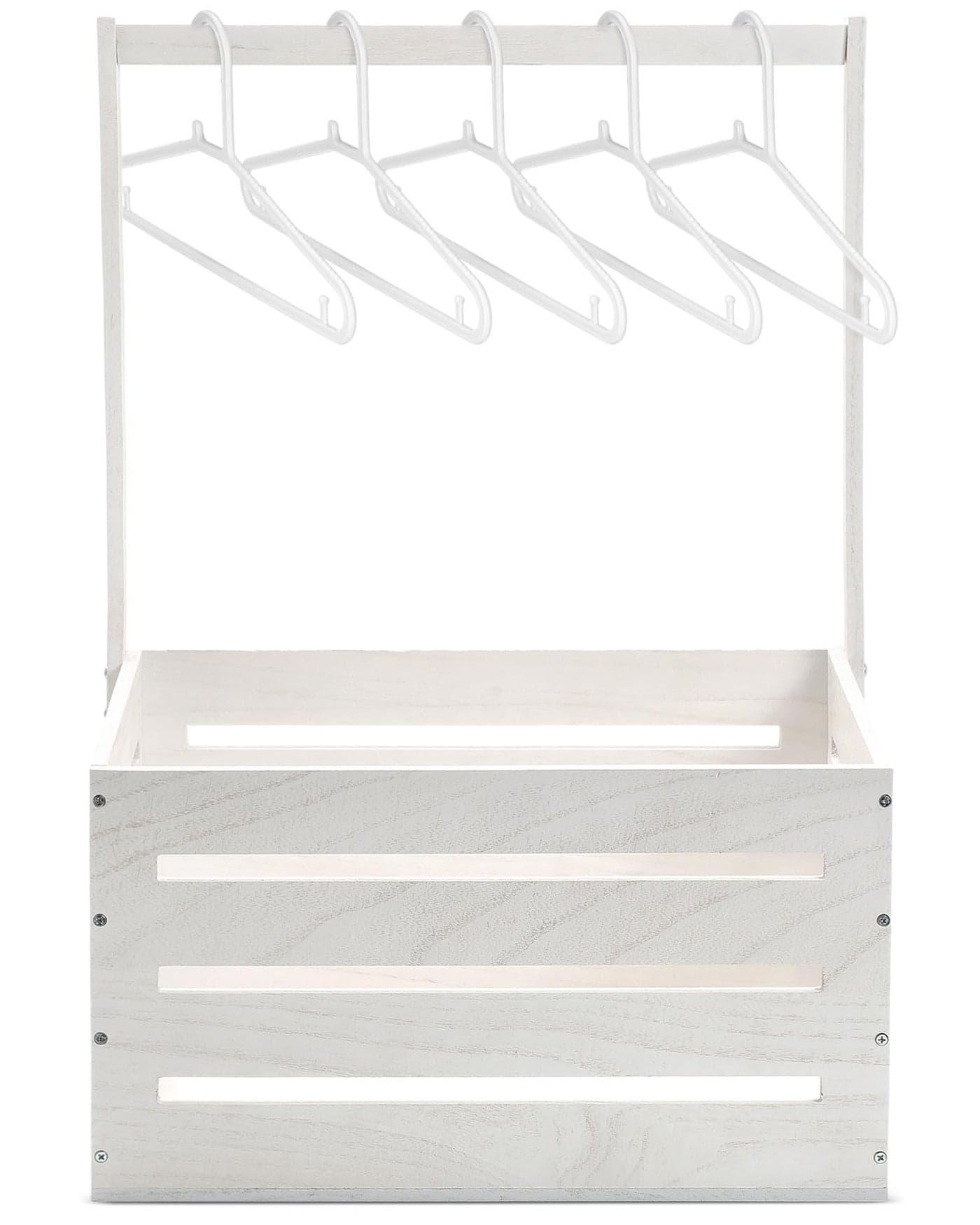 Suzile Wooden Baby Shower Crate Closet, Wood Hamper New Baby Gift Basket with Handle Gender Reveal Storage Box for Pregnancy New Parent(White,Classic)