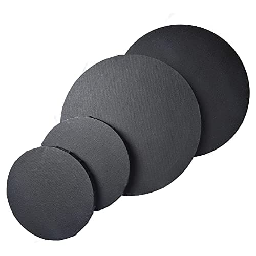 IVON 4pcs Black Round Canvas for Painting, 12'' & 8'' Stretched Circle Canvas Board for Oil Paint Acrylic Pouring