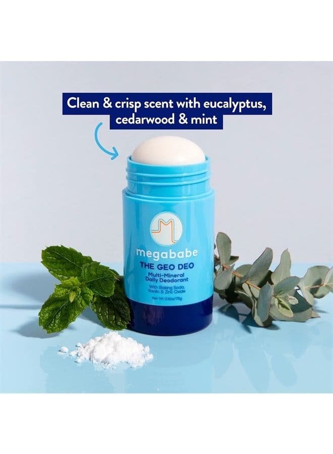 Daily Deodorant - The Geo Deo with Multi-Minerals | Aluminum-Free, All Natural | Eucalyptus, Cedarwood & Mint | 2.6 oz