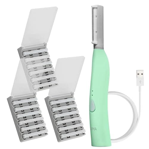 SPA SCIENCES - SIMA Patented Dermaplane Razor for Women Face – Painless 2-in-1 Facial Exfoliation & Peach Fuzz Hair Removal – Anti-Aging – 3 Speeds – Rechargeable – 19 Weeks Treatment