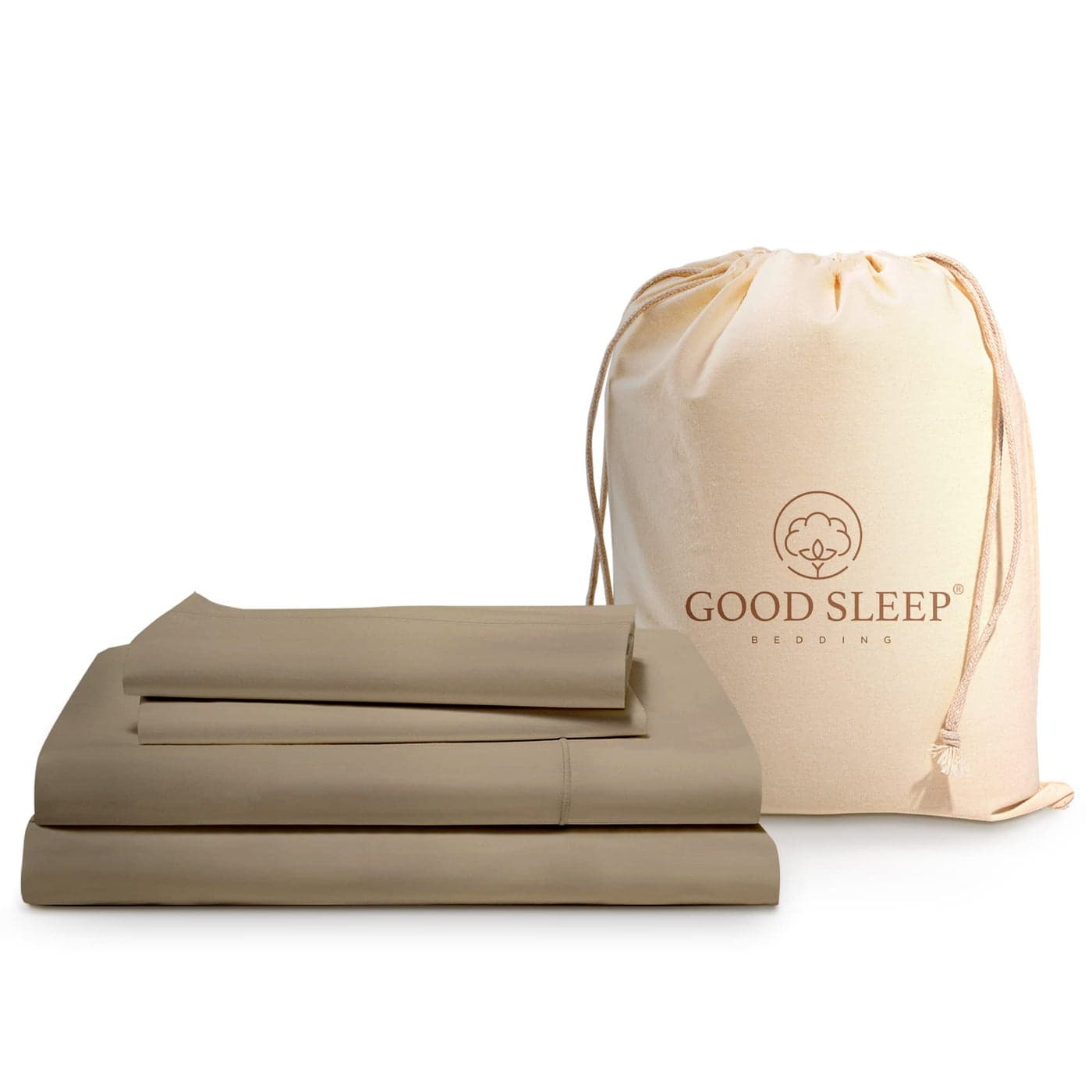 Good Sleep Bedding King Bed Sheet Set 4 Pc 1000 Thread Count Egyptian Cotton Sheets Hotel Style Sheets King Size Deep Pocket Fits Upto 16 Inch Soft Breathable Sheet Pillowcase Sets Taupe