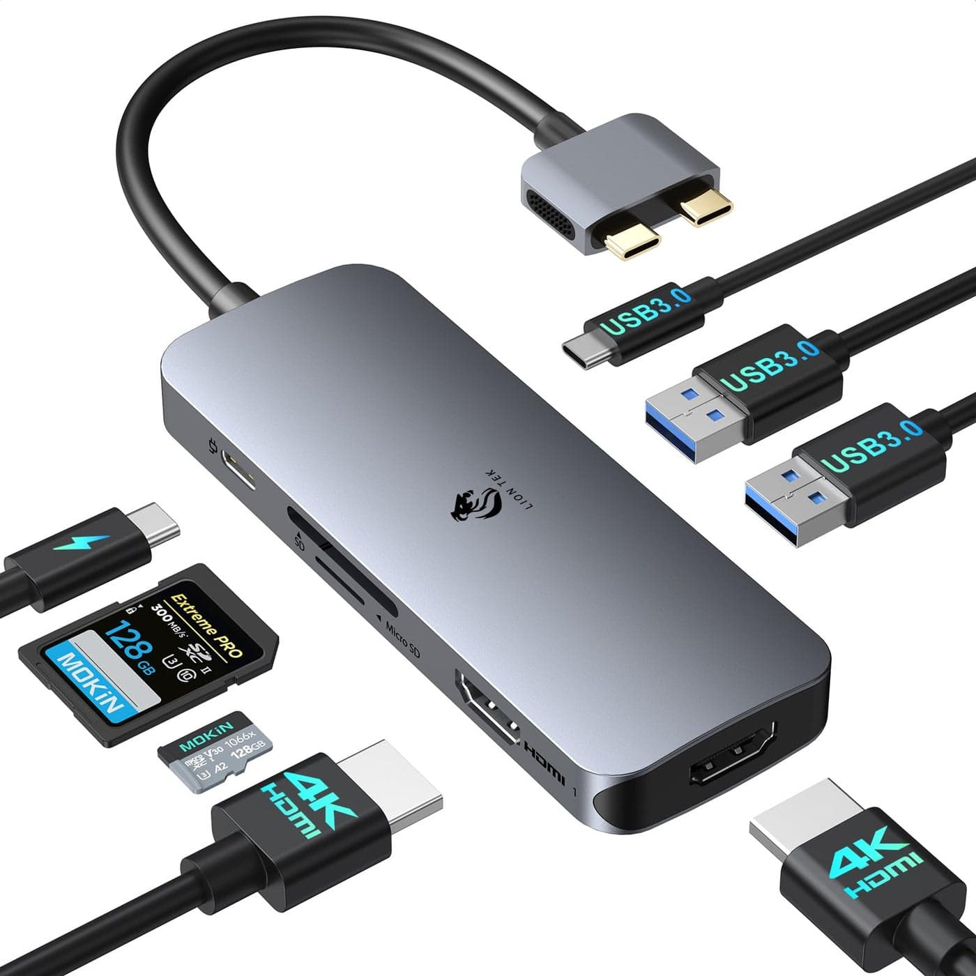 Docking Station for MacBook Pro Air LIONWEI USB C Docking Station Dual Monitor Dual HDMI Adapter Hub for Mac MacBook Pro with 2 HDMI 3 USB 30 SD TF Card Reader and 100W PD USB C Charging Port