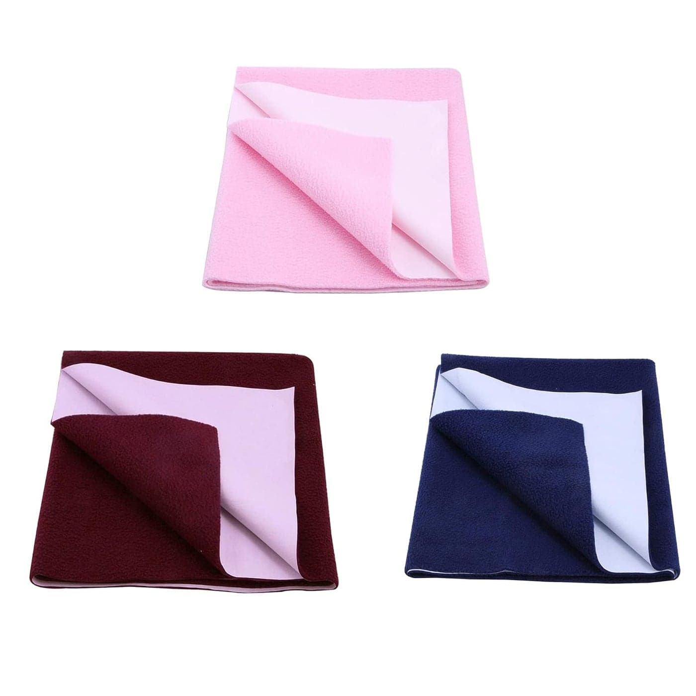 CHICERY Baby drysheet Absorbent Mattress Protectors for New Born Children Baby Bed Protector Waterproof Baby Sheet Pink BlueMaroonMedium 100cm x 70cm Pack of 3