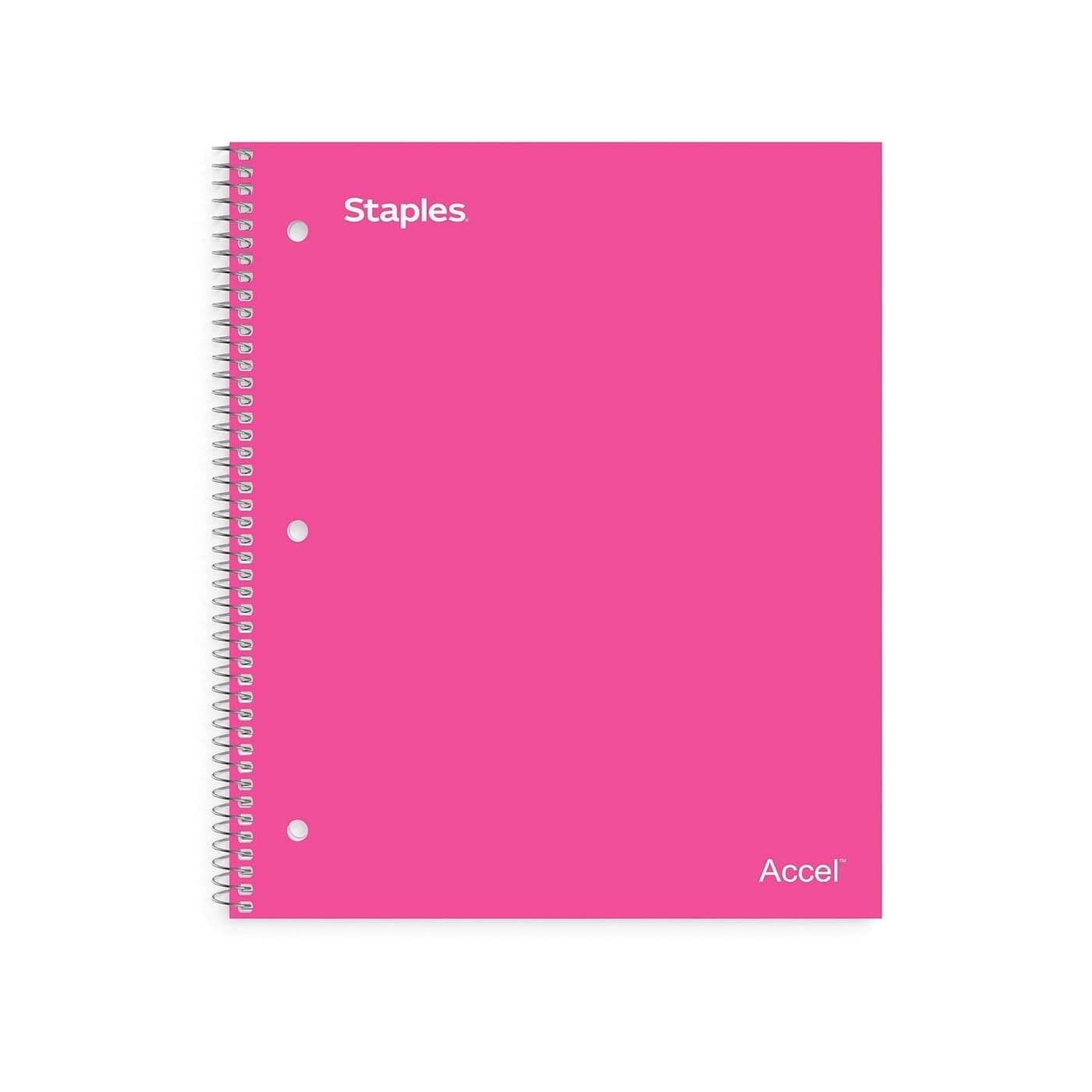 STAPLES Premium 1Subject Notebook 85inch x 11inch College Ruled 100 Sheets Pink 3Pack ST51448DVS
