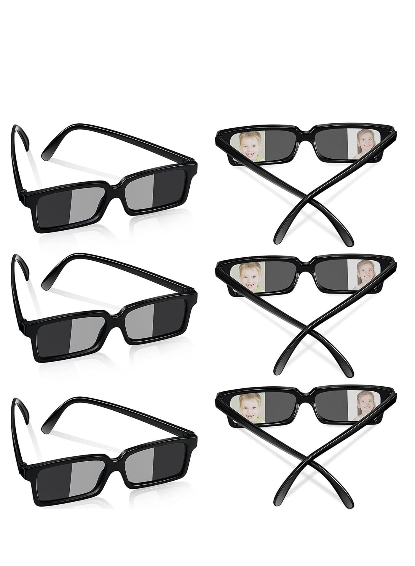 Sunglasses Rear View Mirror Behind Vision Anti Tracking Kids Game Sunglass Monitor Children's Personal Security Detective Themed Party Gifts for Boys and Girls 6PCS