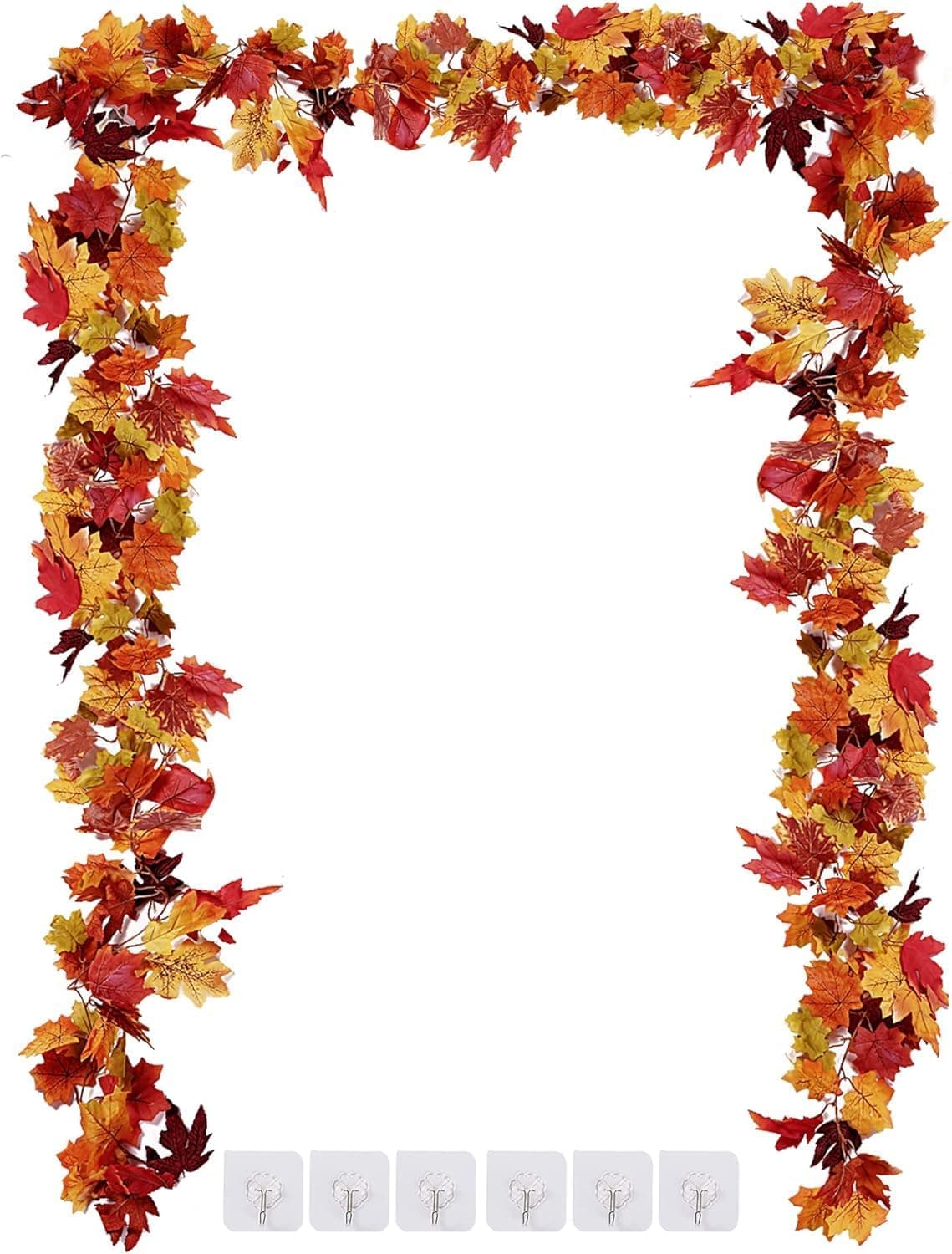 Sggvecsy 3 Pack Fall Maple Leaf Garland 57FtPiece Artificial Autumn Maple Leaves Hanging Foliage for Home Indoor Outdoor Fireplace Wedding Thanksgiving Party Decor