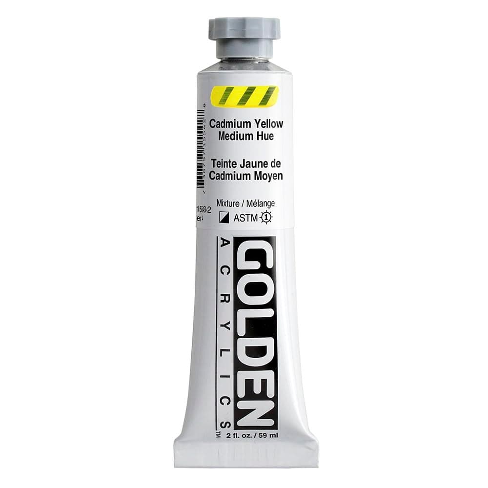 Heavy Body Acrylics by GOLDEN Cadmium Yellow Medium Hue 2 fl oz Tube Professional Acrylic Paint SemiOpaque