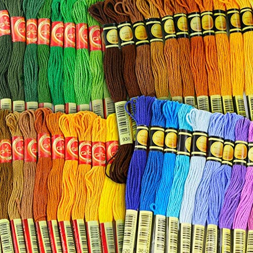 ThreadNanny 100 Colors Embroidery Thread - 100 Rainbow Color Skeins Embroidery Floss Set Cross Stitch Threads Friendship Bracelets Kit