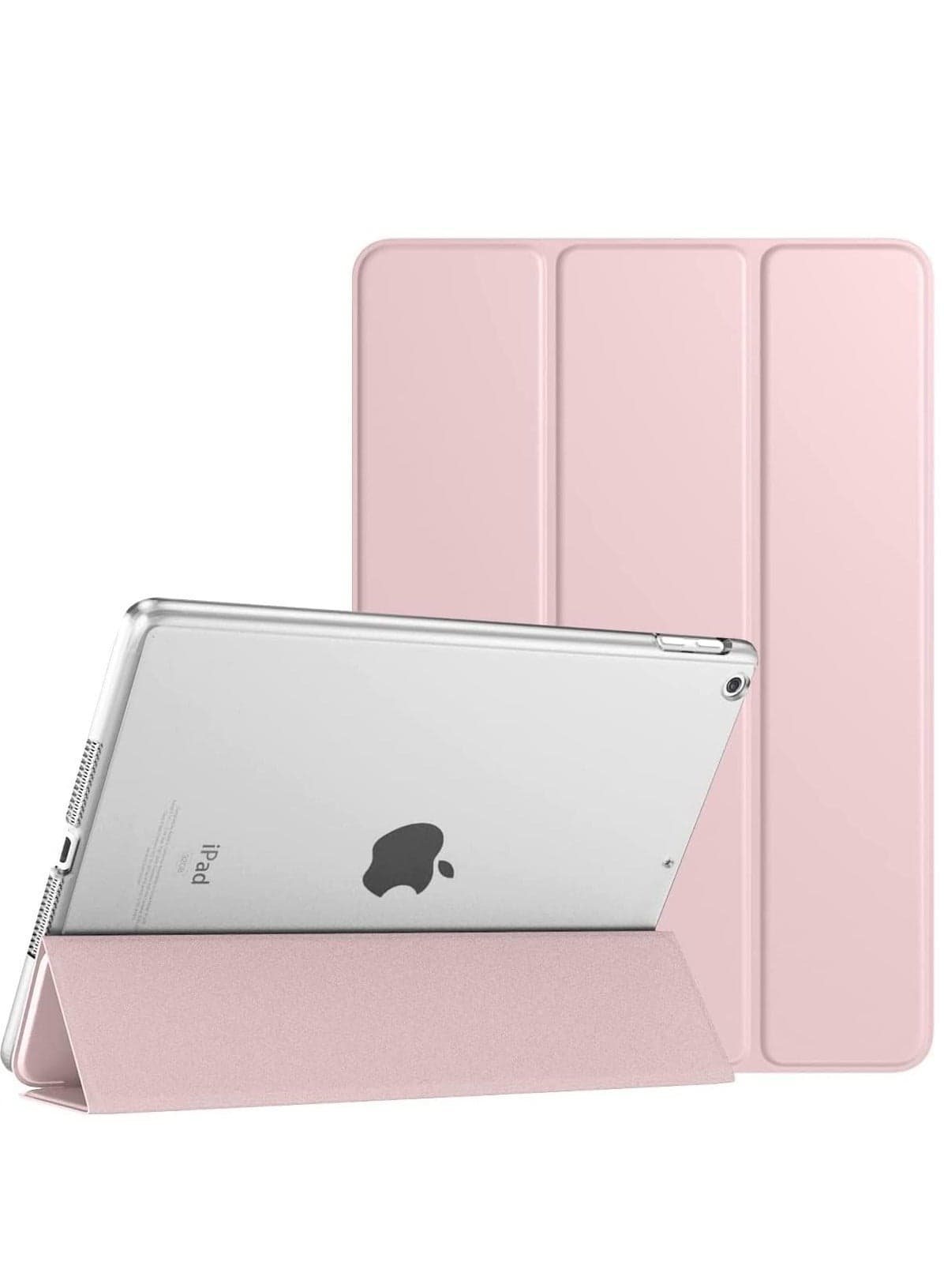 iPad 10.2 Case - Slim Translucent Hard PC Protective Smart Cover with Stand for iPad 9th Generation (2021), 8th Generation (2020), and 7th Generation (2019) - Light Pink