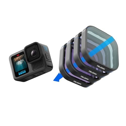 TELESIN ND Filter Set Compatible with GoPro Hero13 Circular Polarizing Filters with 3PCS Neutral Density for GoPro Hero 13 Accessories (CPL ND8 ND16 ND32).