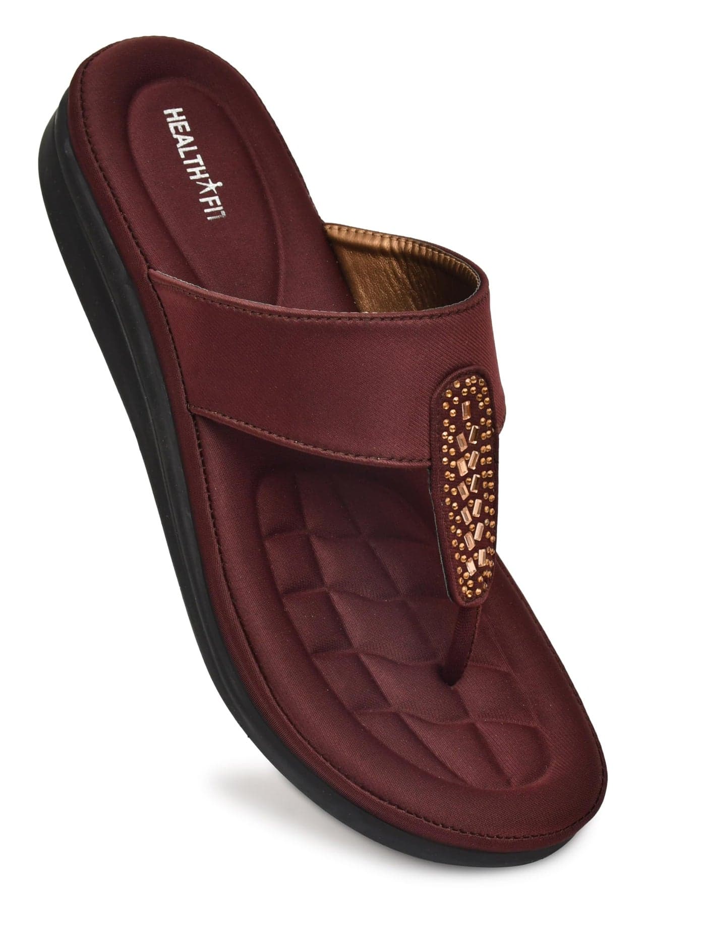EXTRA SOFT Women's Comfortable Memory Foam Doctor Slippers/Flip-Flops|Fashionable Casual & Stylish|Lightweight & Breathable|Outdoor Synthetic Casual Chappals Sandals Ladies & Girls HF23BR UK-5