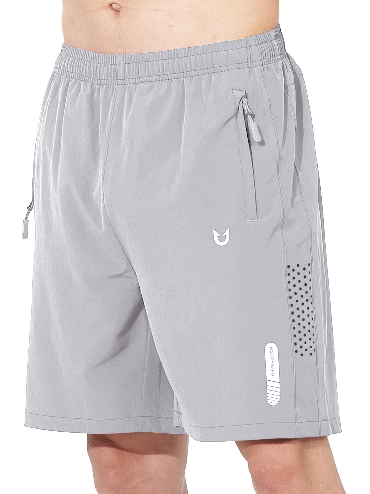 NORTHYARD Men's Athletic Running Shorts Quick Dry Workout Shorts 7"/ 5"/ 9" Lightweight Sports Gym Basketball Shorts Hiking Exercise Grey M
