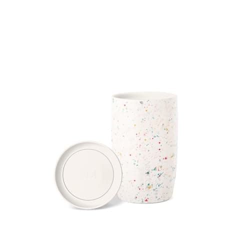 Simple Modern Travel Coffee Mug Tumbler with 360° Lid | Ceramic-Lined Insulated Stainless Steel Cold Brew Iced Coffee Cup | Gifts for Women Men Her Him | Voyager Signature | 12oz | Cream Terrazzo