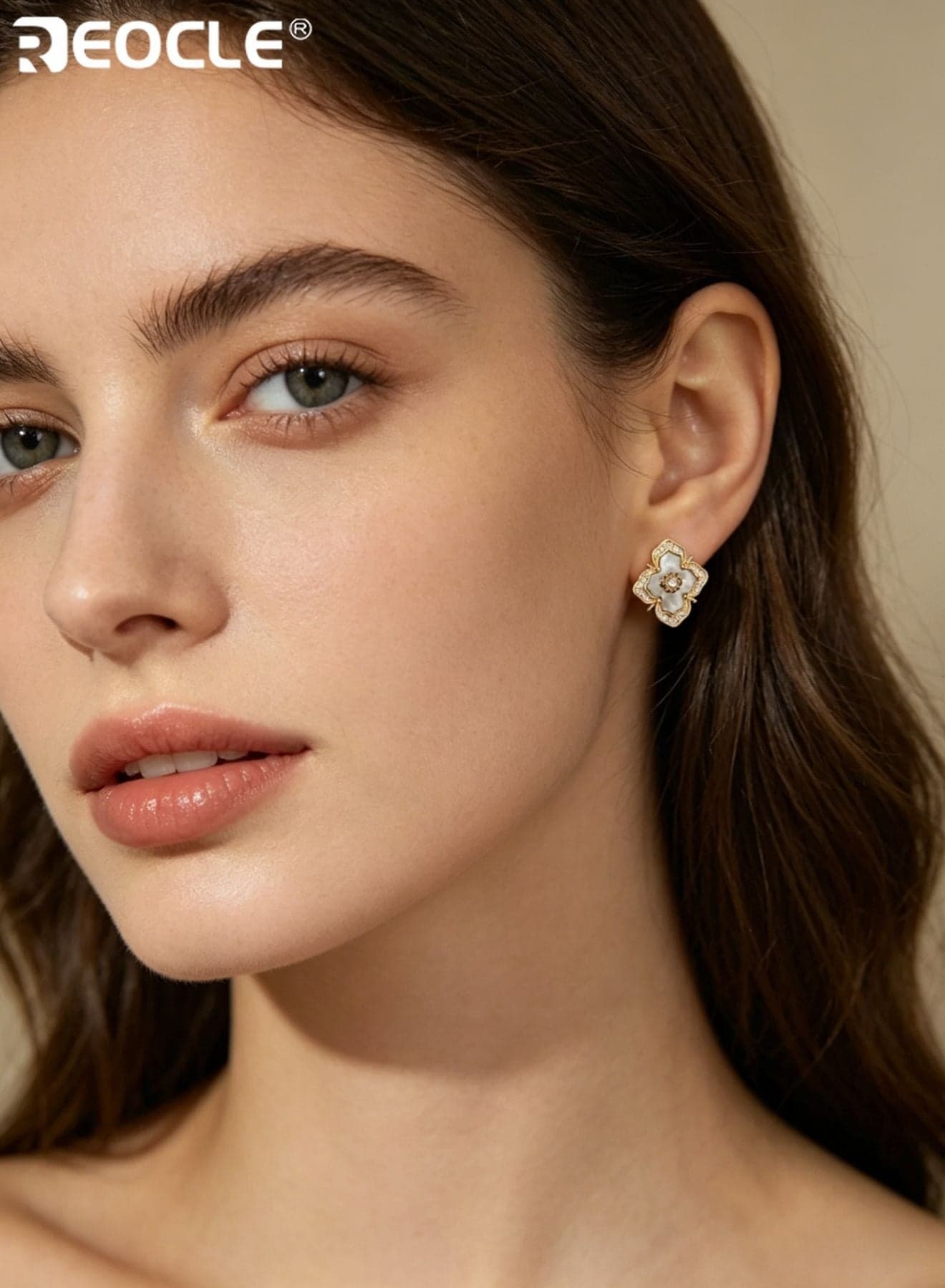 Women's Vintage Shell Earrings with Micro-Pave Zircon Design Sterling Silver Studs with Artisan Craft for Elegant Wear