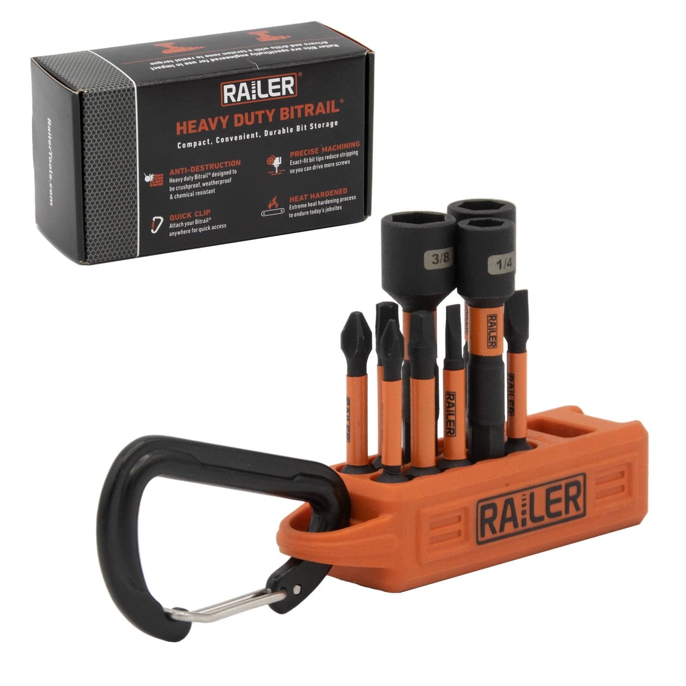 Railer Screwdriver Bit Set For Electricians Premium S2 Steel Impact Driver Bits Nut Drivers Set With A Magnetizer Bit Holder Carabiner