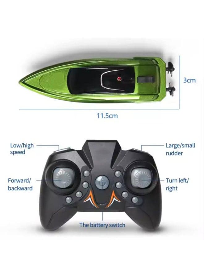 【Mini RC Boat】Wireless Remote Control Speed Boat Auto-Flipping Toy Ship | For Kids Aged 6+ | Dual Motor Powerful Drive | 2.4G Anti-Interference Signal | Waterproof Sealed Structure | Premium Car Paint With UV Coating | 15-Min Charge For 12-Min Play | 20M Control Range | Compact For Bathtub/Kiddie Po