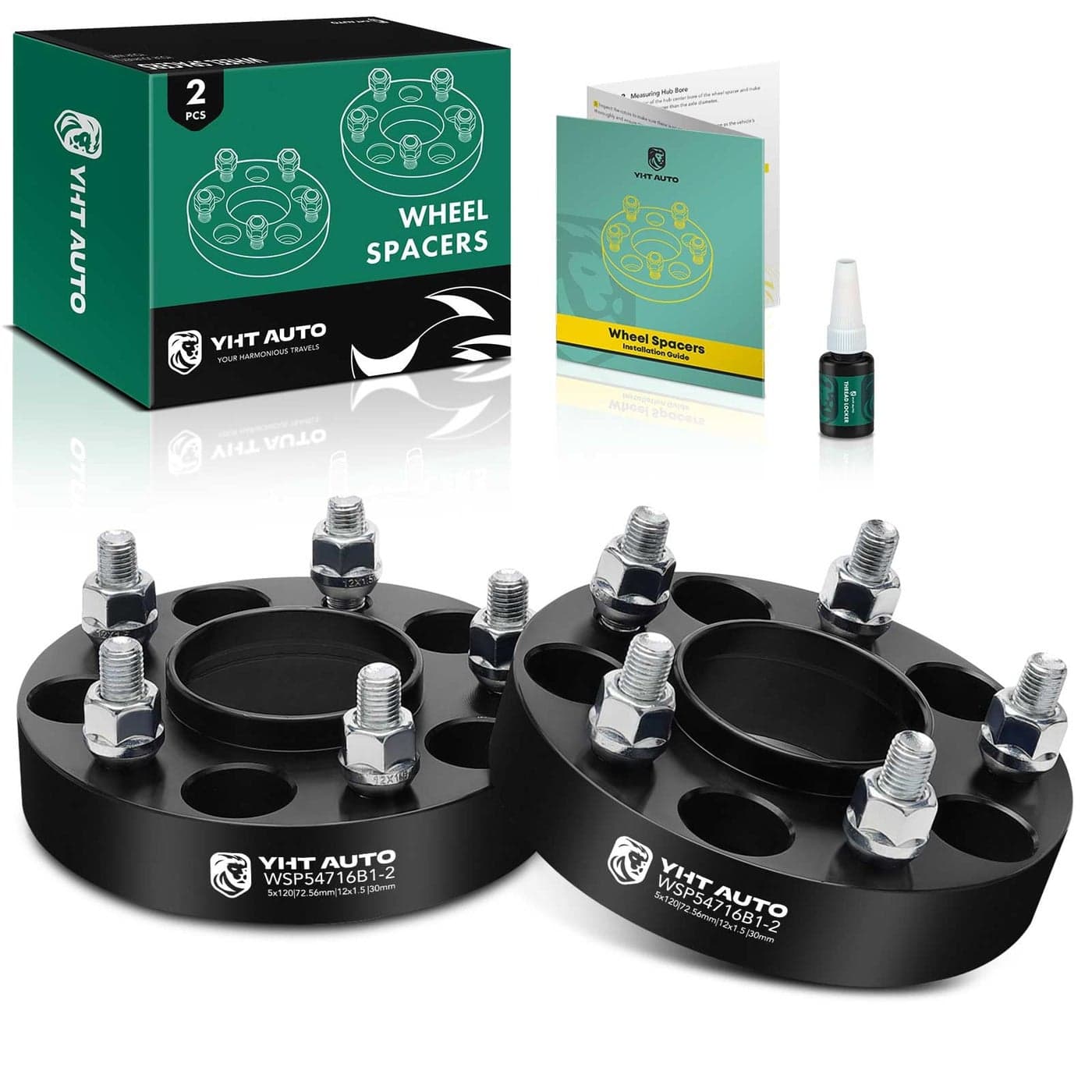 YHTAUTO 5x120 Hub Centric Wheel Spacers 30 mm Compatible with 19742016 BMW 135678M3M5M6Z3Z4Z8 Series w M12x15 129 Grade Studs 7256 mm Hub Bore 5 Lug 2PCS Black Wheel Spacer