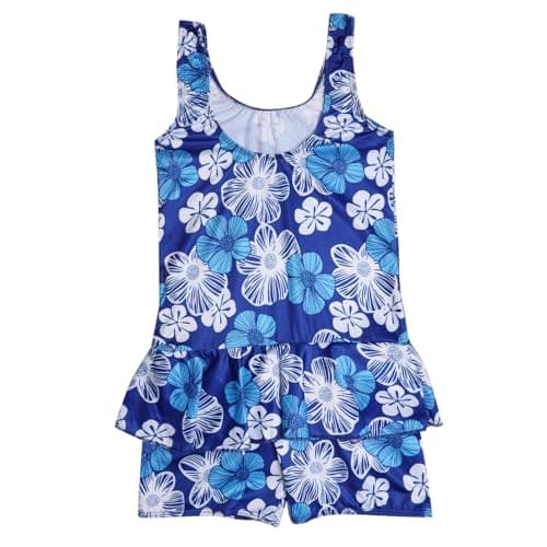 JMT Wear Girls Frock Style One Piece Swimsuit | Skirted Swimming Costume for Kids Girls| Beach & Pool Wear(Blue,2-3 Y)