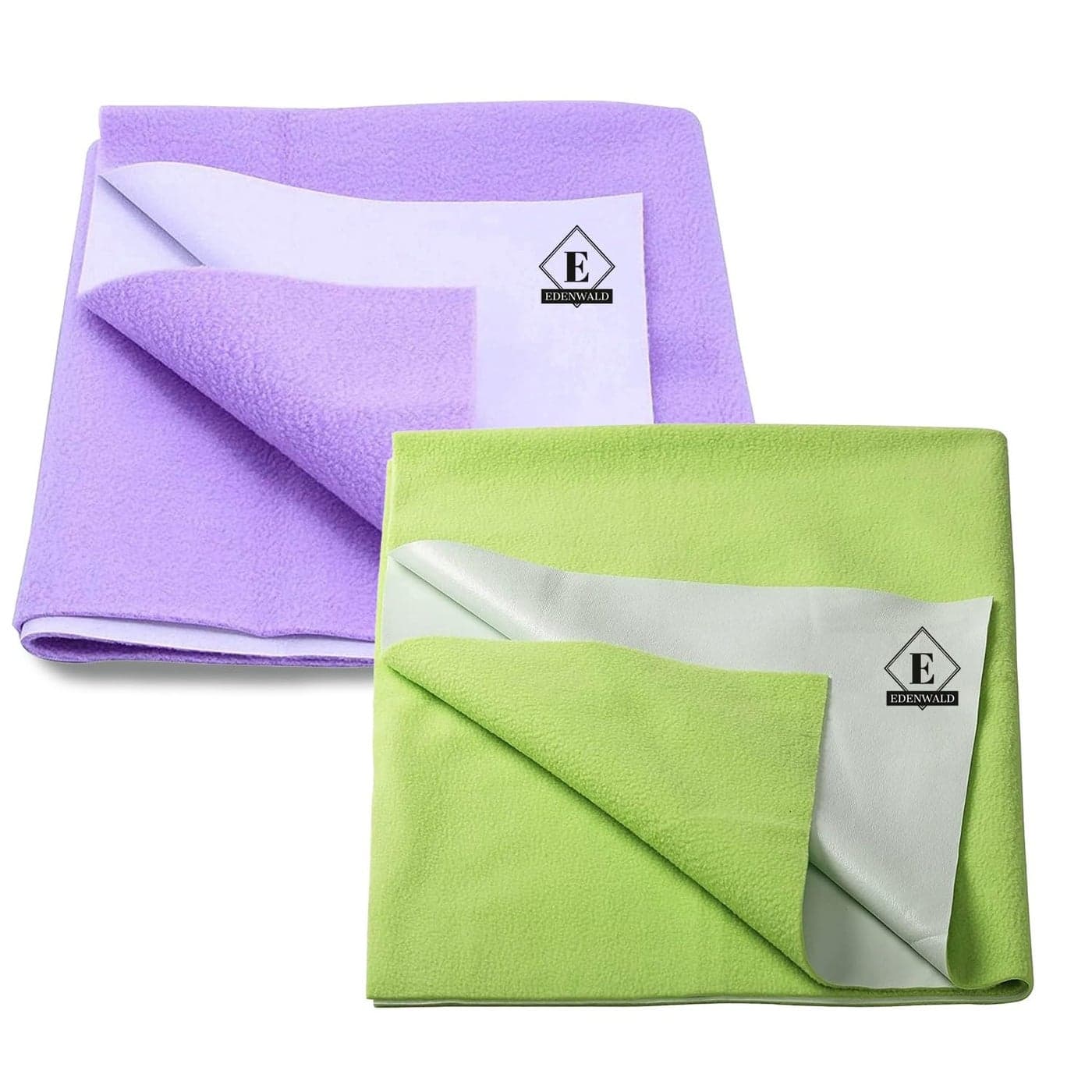Edenwald Waterproof Quick Dry Sheet Pack of 2 baby mats for bed waterproof Mint GreenPurple_Large 140cm x 100cm