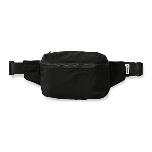 Nomadix Fanny Pack Raven Black Lightweight WaterResistant Crossbody Bag for Hiking Festivals and Travel EcoFriendly Recycled Nylon with Key Clip Dual Pockets and Secure Storage