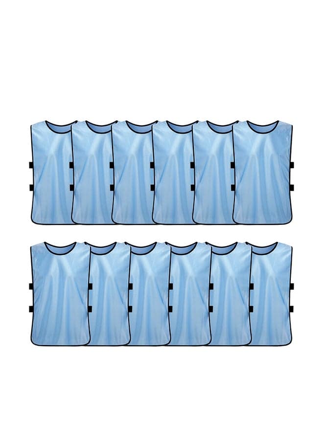 12 PCS Adults Soccer Pinnies Quick Drying Football Jerseys Vest Scrimmage Practice Sports Vest Breathable Team Training Bibs
