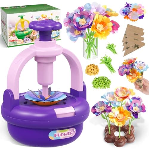 Arts and Crafts Kit for Kids Ages 48Flower Bouquet ToysDIY Flower Market ToysBuild Your Flower BouquetEducational Christmas Birthday Easter Gifts for 3 4 5 6 7 8 9 Year Old GirlsPurple