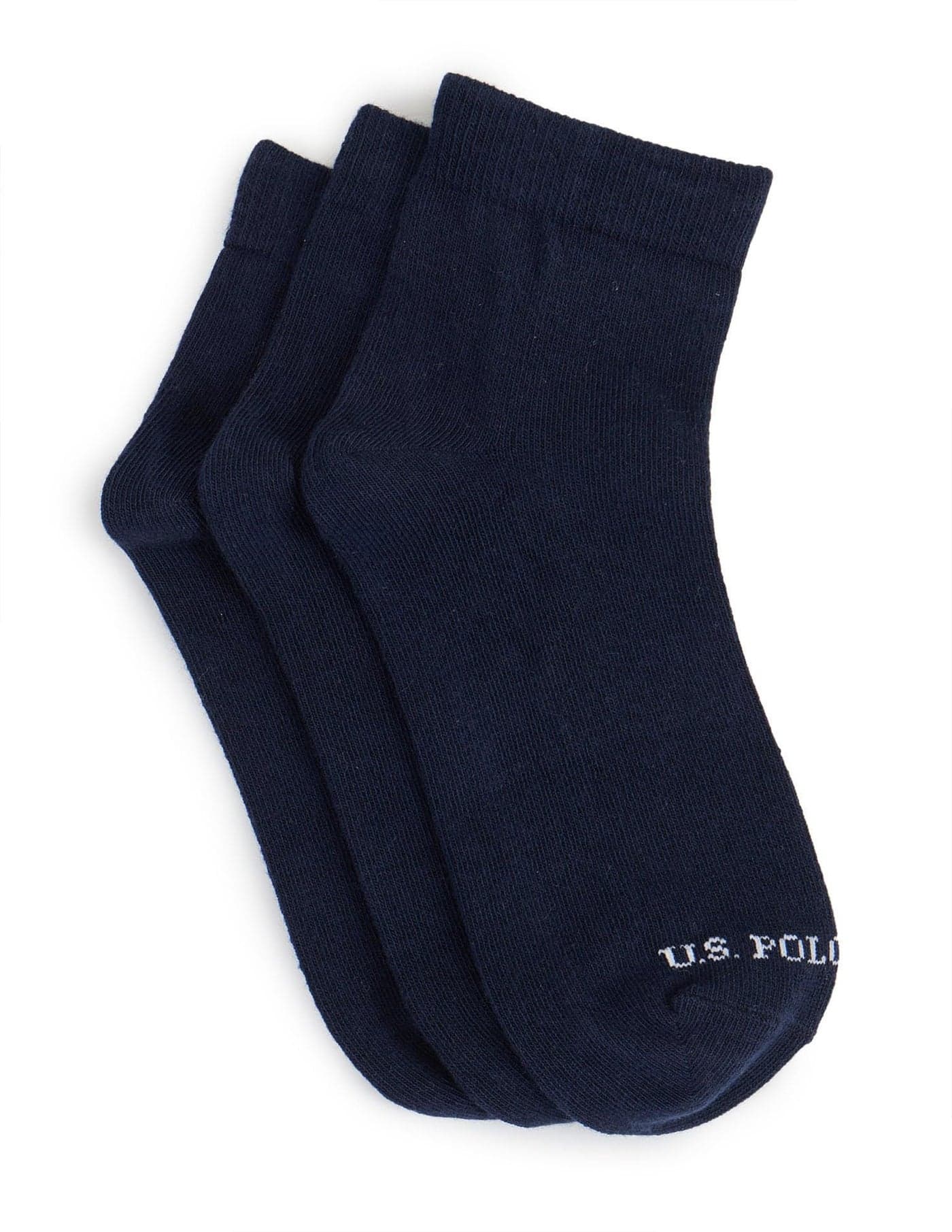 U.S. POLO ASSN. Kids High-Ankle Length KS002 Cotton Stretch Socks - Pack Of 3