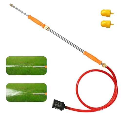HASTHIP® 70 cm Handheld Water Spray Gun, Multi-Porous Garden Spray Pump, Stainless Steel Manual Piston High-Pressure Nozzle for Garden, Car Wash, Cleaning & Outdoor Use, Universal Fit